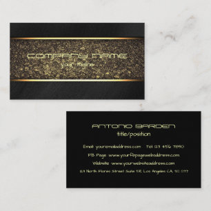 Modern Simple Shine Metallic Gold And Black Business Card