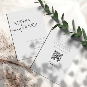 Modern Simple Silver Grey All-in-One Wedding Invitation