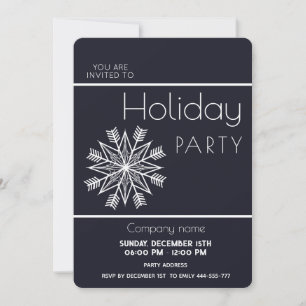 Modern simple snowflake corporate Holiday party  Invitation