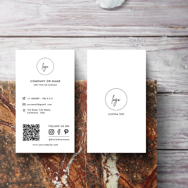 Modern Simple Social Media icons QR Code logo Business Card (Creator Uploaded)