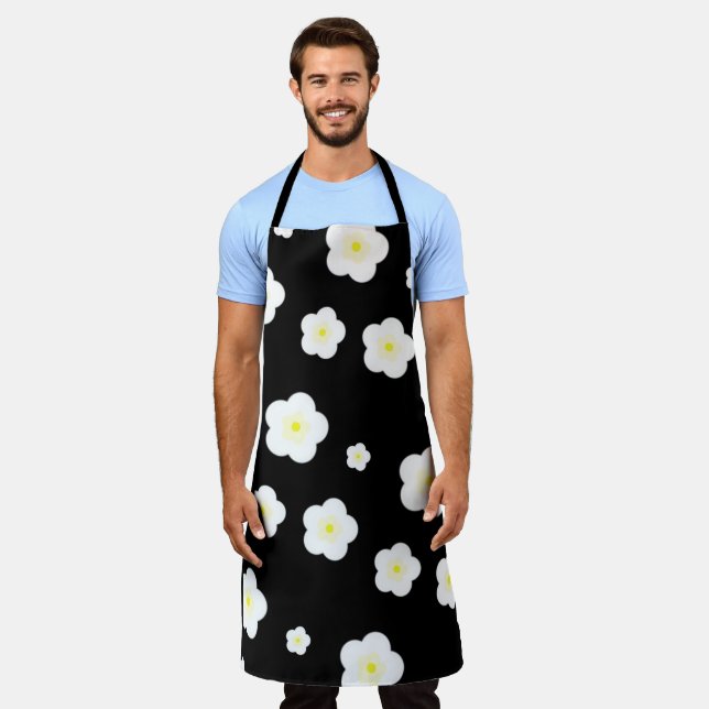 Modern Simple Spring Daisy flowers gradient  Apron (Worn)