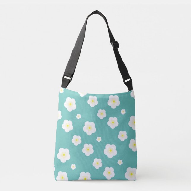 Modern Simple Spring Daisy flowers gradient  Crossbody Bag (Front)