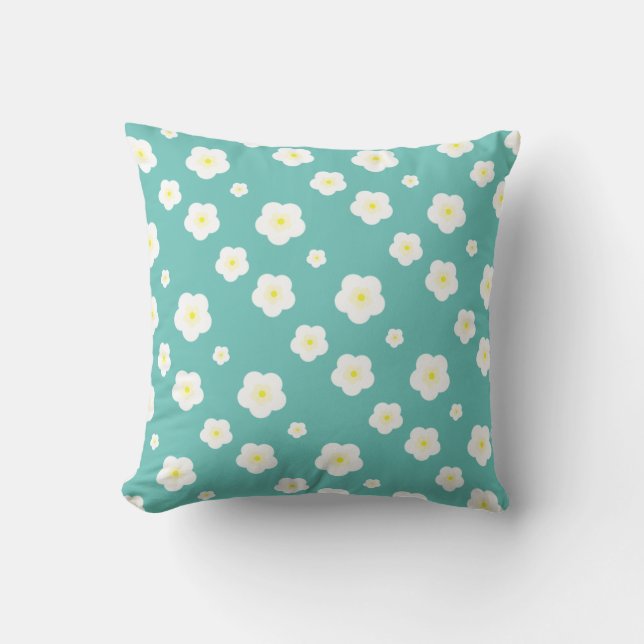 Modern Simple Spring Daisy flowers gradient  Cushion (Front)