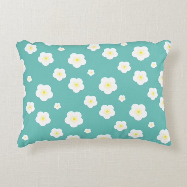 Modern Simple Spring Daisy flowers gradient  Decorative Cushion (Front)