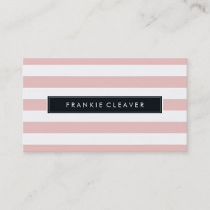 MODERN SIMPLE STRIPE PATTERN cool trendy pale pink Business Card