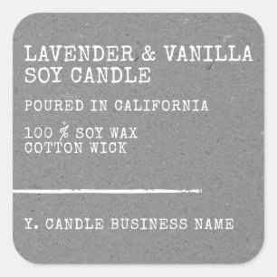 Modern Simple Style Grey Kraft Paper Candle Labels