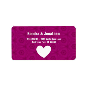 Modern Simple Style WHITE Heart V004 Label