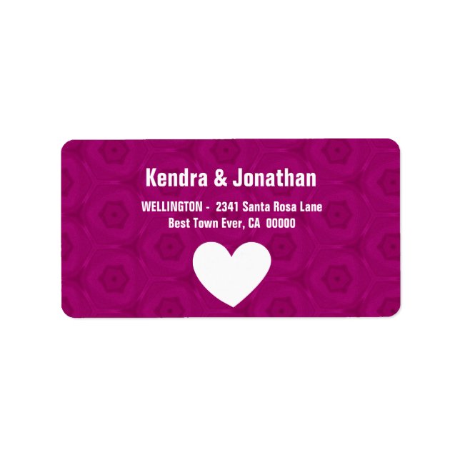 Modern Simple Style WHITE Heart V004 Label (Front)