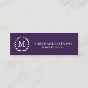 Modern & Simple Substitute Teacher Business Card