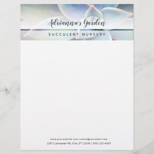 Modern Simple Succulent Plant Nursery Business Custom Letterhead