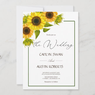 modern simple sunflower invitation