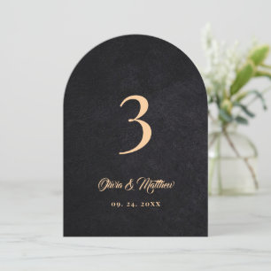 Modern Simple Table Number Black Faux Velvet