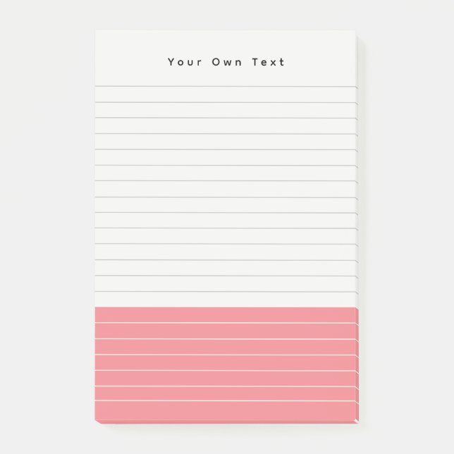 Modern Simple Tangerine Pink Lined Notes (Front)