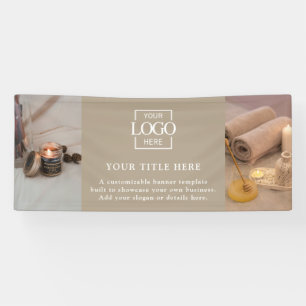 Modern Simple Taupe Custom Business Logo & Photo Banner