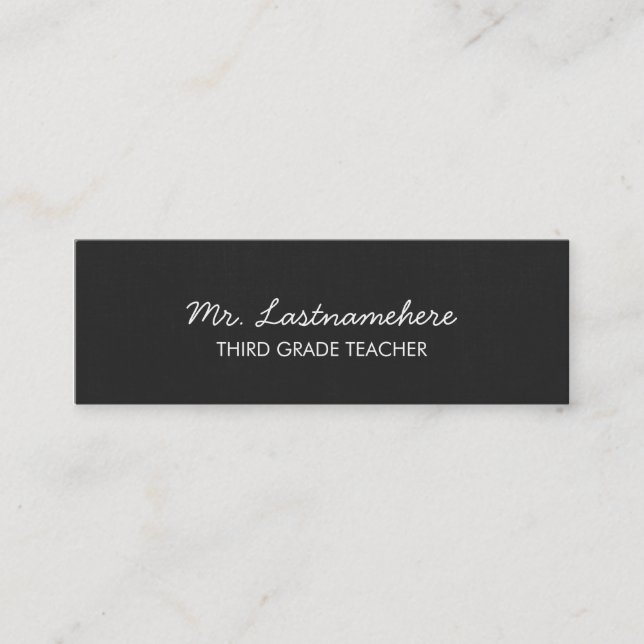Modern & Simple Teacher Business Card (Front)
