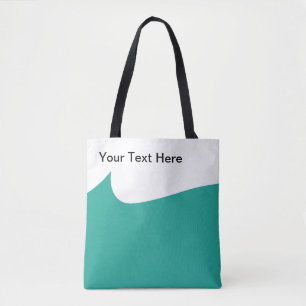 Modern Simple Teal And White Tote Bag