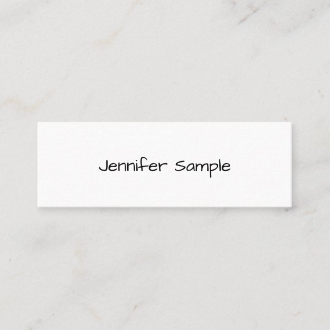 Modern Simple Template Elegant Freehand Script Mini Business Card (Front)