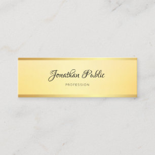 Modern Simple Template Elegant Glamourous Faux Gol Mini Business Card