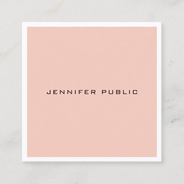 Modern Simple Template Elegant Minimalist Design Square Business Card (Front)
