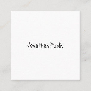Modern Simple Template Hand Script Professional Square Business Card