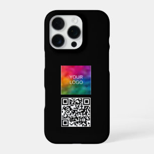 Modern Simple Template Upload Your Logo QR Code iPhone 16 Pro Case