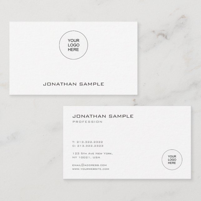 Modern Simple Template Upload Your Logo to Business Card (Front/Back)