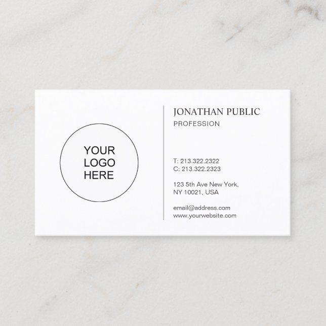 Modern Simple Template With Logo Create Your Own Business Card (Front)