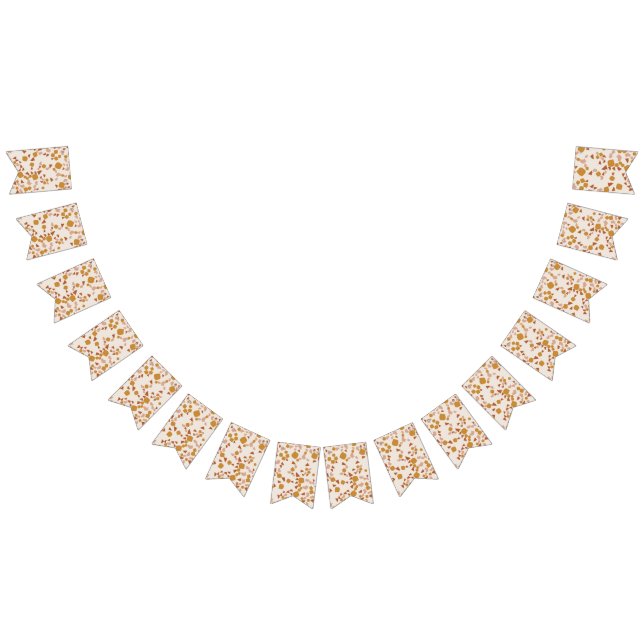 Modern Simple Terracotta Gold Terrazzo bunting  (All)