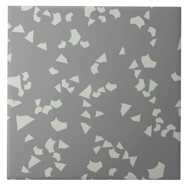 Modern Simple Terrazzo Gray White Tile (Front)