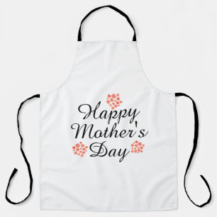 modern simple text happy mother's day peach floral apron