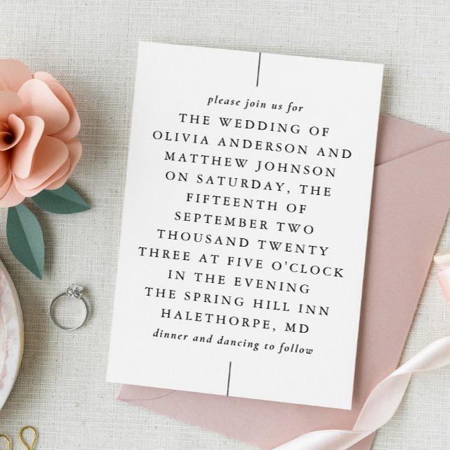 Modern simple text / typography minimalist wedding invitation (Creator Uploaded)