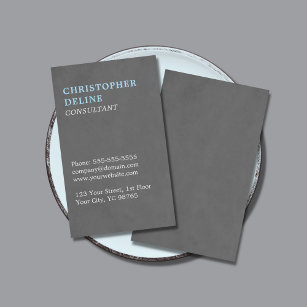Modern Simple Texture Grey Blue Consultant Business Card