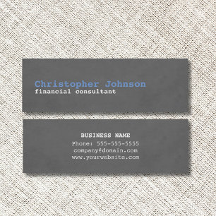 Modern Simple Texture Grey Blue Consultant Mini Business Card
