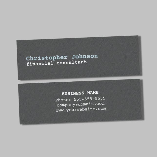 Modern Simple Texture Grey Blue Consultant Mini Business Card (Creator Uploaded)