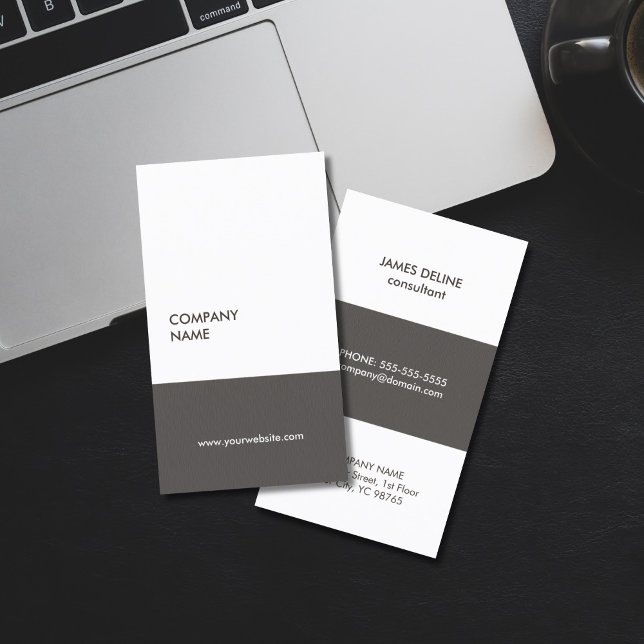 Modern Simple Texture Grey Consultant Business Card (Creator Uploaded)