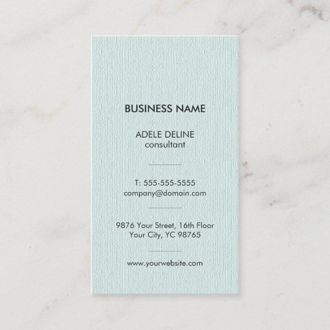 Modern Simple Textured Pale Blue Consultant Business Card (Front)