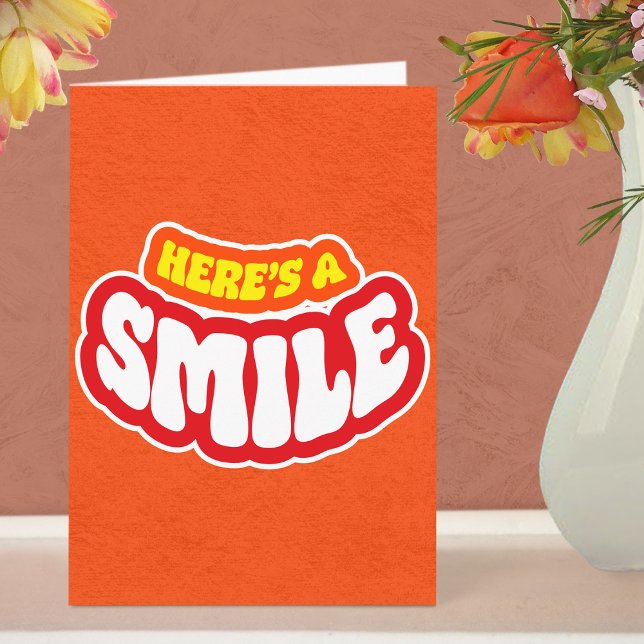 Modern Simple Thank You Text Folded Greeting Card (Smile Thank You Card - Yellow)