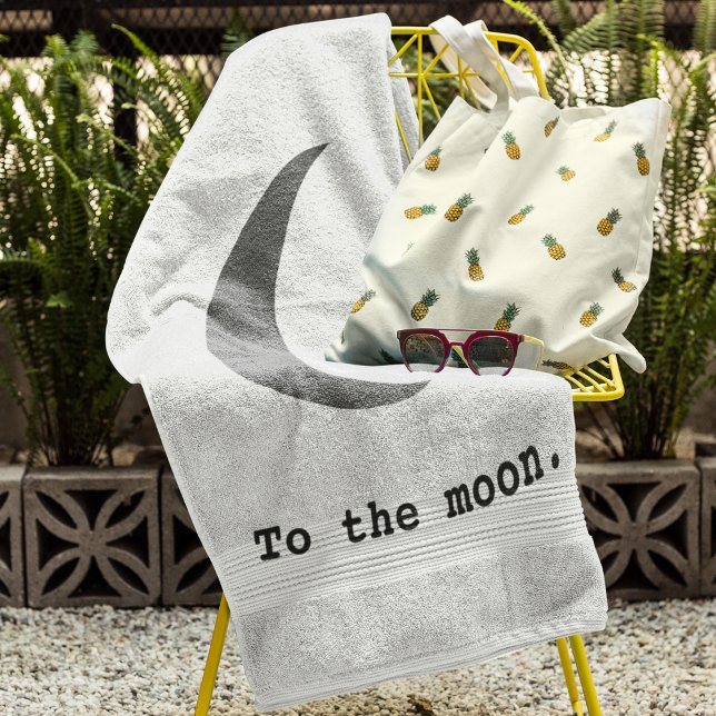 Modern Simple To the Moon Quote Hand Towel (Creator Uploaded)