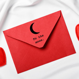 Modern Simple To the Moon Quote Rubber Stamp