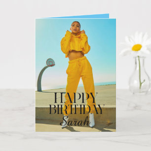Modern Simple Trendy Custom Photo Birthday  Card