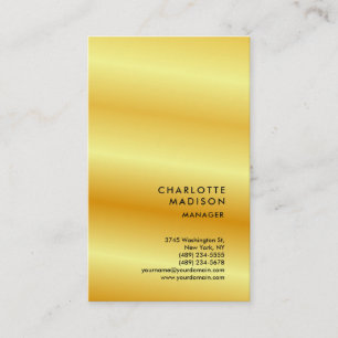 Modern Simple Trendy Minimalist Plain Gold Colour Business Card