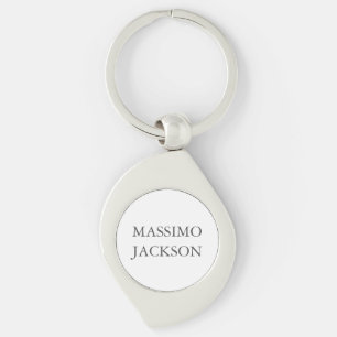 Modern Simple Trendy Minimalist Plain Own Name Key Ring