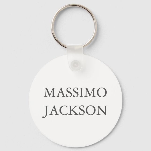 Modern Simple Trendy Minimalist Plain Own Name Key Ring (Front)