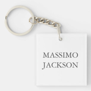 Modern Simple Trendy Minimalist Plain Own Name Key Ring