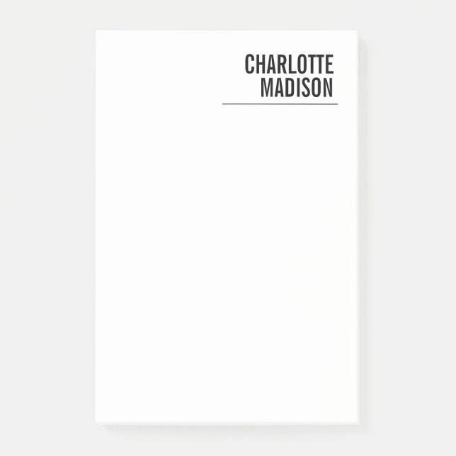 Modern Simple Trendy Minimalist Plain Post-it Notes (Front)