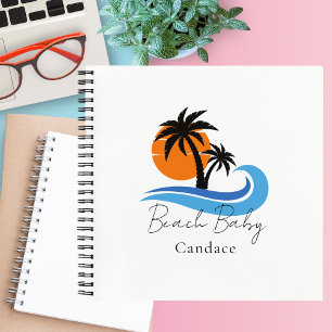 Modern Simple Tropical Monogrammed Notebook
