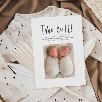 Modern simple twin photo tan brown two cute birth