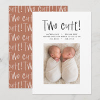 Modern simple twin photo terracotta two cute birth