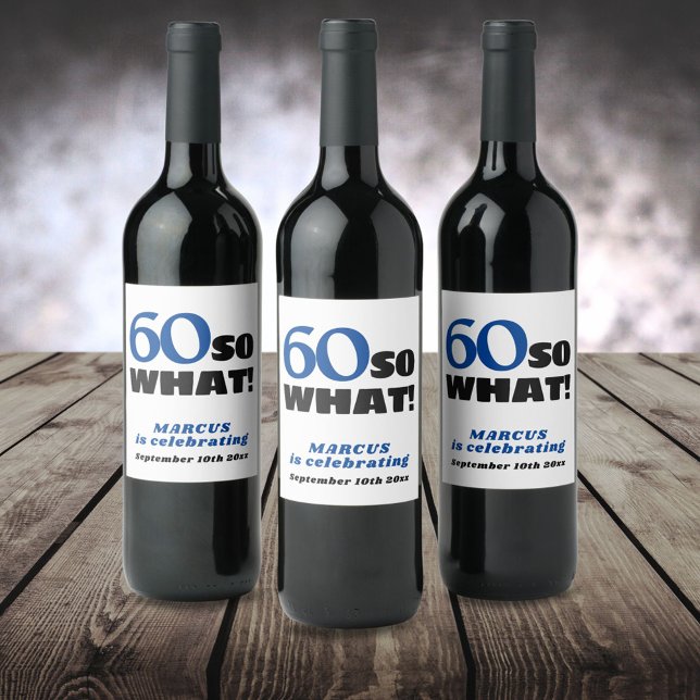 Modern Simple Typography 60th Birthday Wine Label (Creator Uploaded)