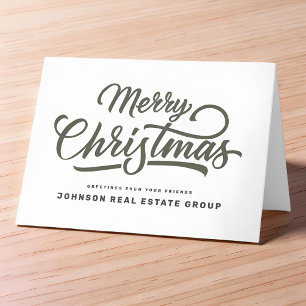Modern Simple Typography Add Logo Holiday Card